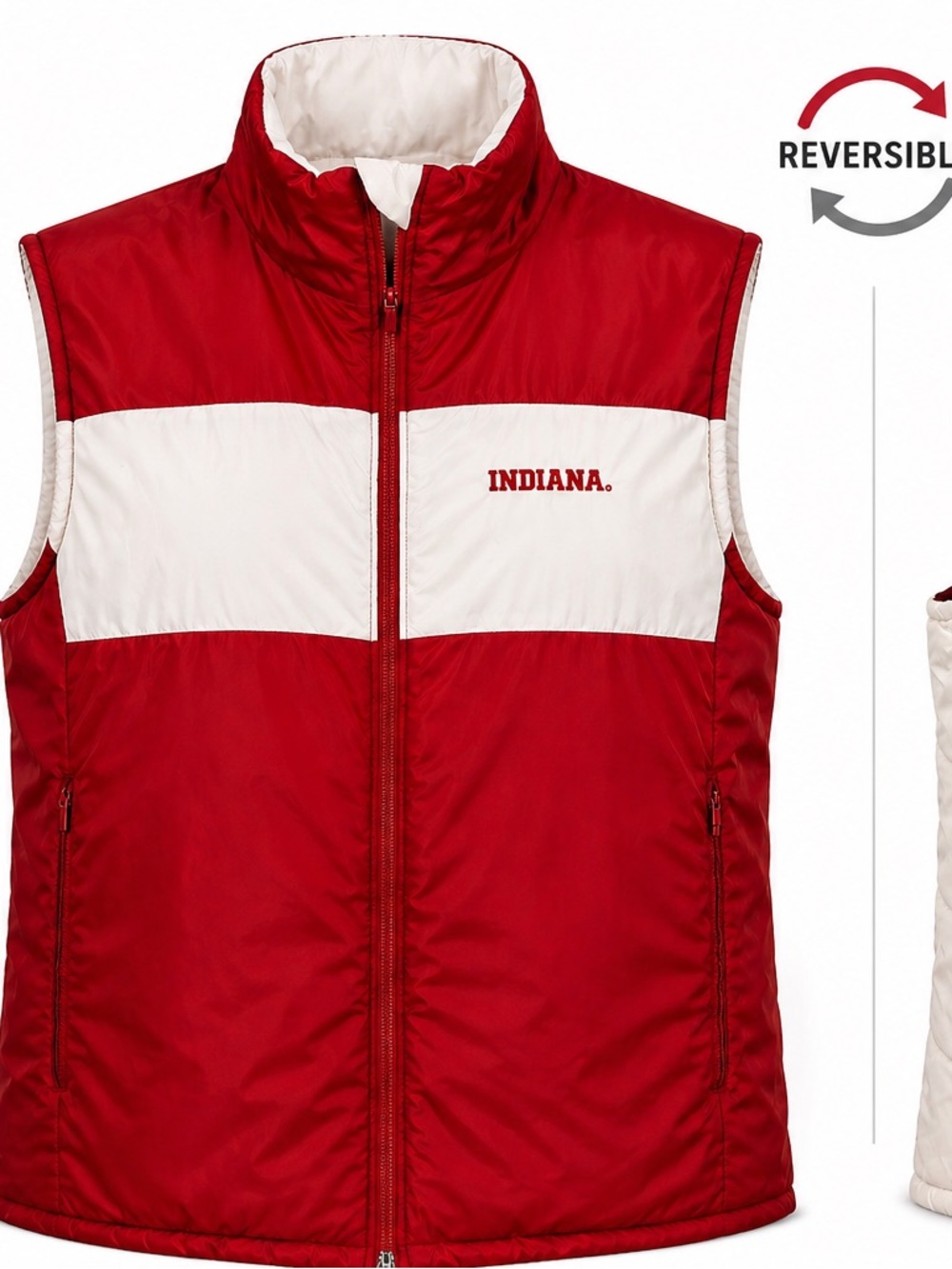 Columbia IU Indiana Hoosiers Reversible Vest Women’s Large Red White NCAA